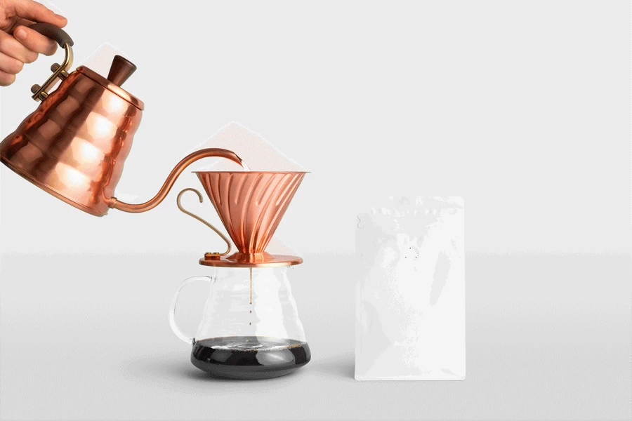 高端品牌咖啡包装袋VI提案场景展示文创智能贴图样机PSD设计素材【005】